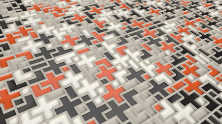 Render of 3D Geometric Abstract Twist Backgroundの写真素材