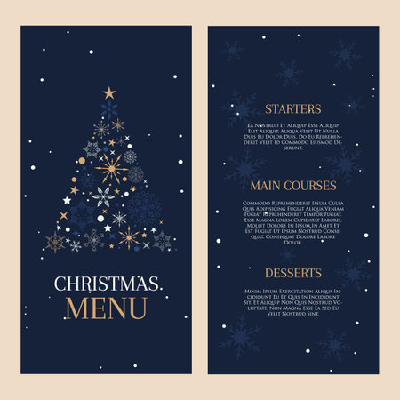 Decorative Christmas menu with festive tree designのイラスト素材