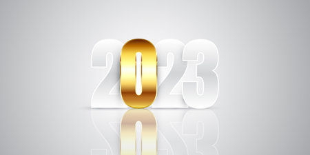 Elegant Happy New Year banner with a minimal designのイラスト素材