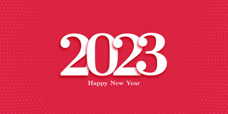 Happy New Year banner with a white numbers design