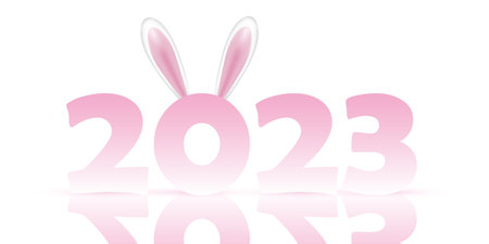 Happy New Year - Chinese year of the rabbit designのイラスト素材