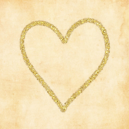 Glittery heart design on a grunge style backgroundの写真素材