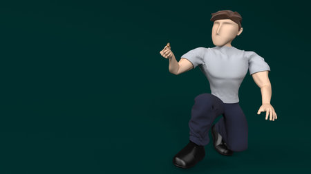 3D Render of a Young person holding  Ring for Valentines