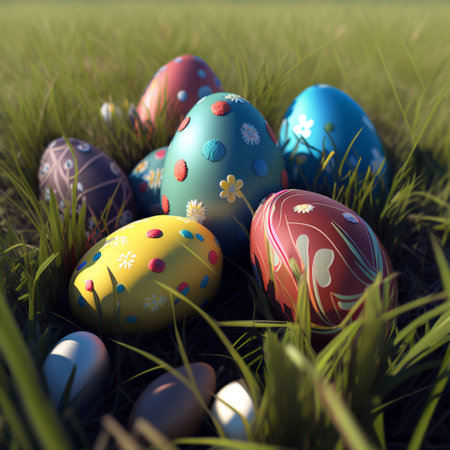 3d render of abstract easter egg background