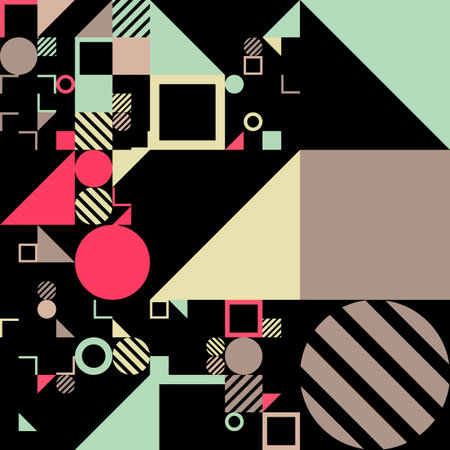 Abstract retro geometric pattern design backgroundのイラスト素材