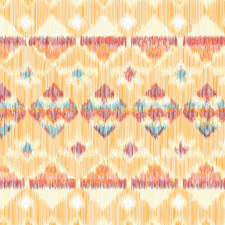Abstract ethnic pattern background in IKAT styleのイラスト素材