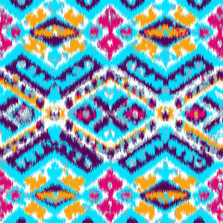 Abstract ethnic pattern design background with IKAT styleの写真素材