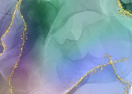 Alcohol ink background design with glittery gold elementsのイラスト素材