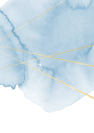 Abstract watercolour background with gold lines designのイラスト素材