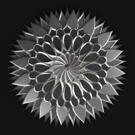 3D render of a  Mandala background designの写真素材