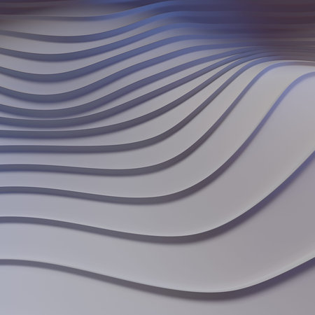 3D Render of Abstract geometric wavy folds background