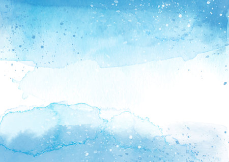 Hand painted blue watercolour background texture designのイラスト素材