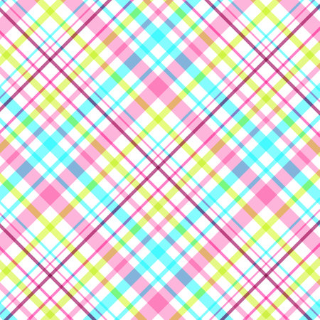 Abstract neon styled coloured plaid pattern backgroundのイラスト素材