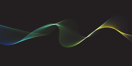 Abstract banner with flowing particle waves designのイラスト素材