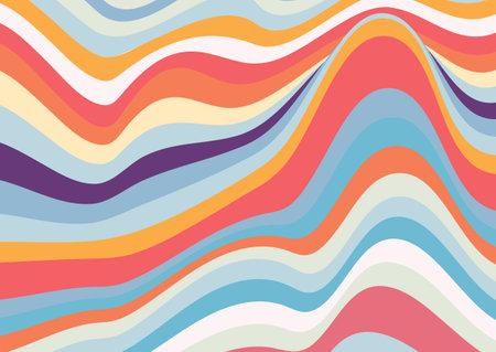Abstract retro background design with flowing stripes designのイラスト素材