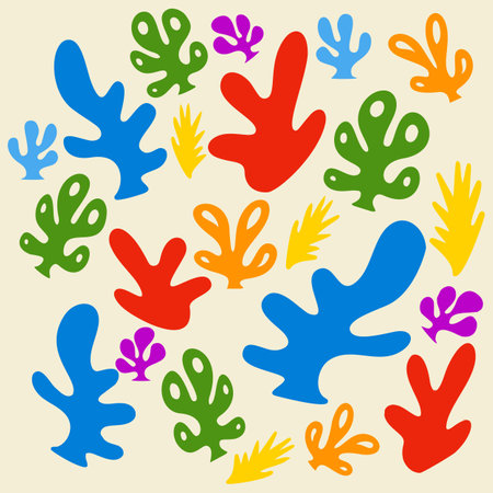 Abstract pattern background in a Matisse inspired styleのイラスト素材