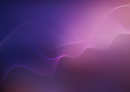 futuristic background with flowing particle waves designのイラスト素材