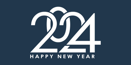 Happy New Year banner design with white numbers designのイラスト素材