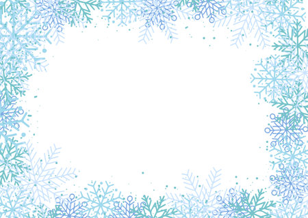Christmas background with snowflake border designのイラスト素材