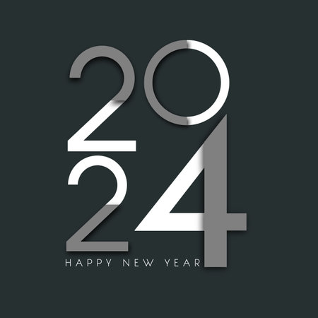 Happy New Year background with a modern monochrome number designのイラスト素材