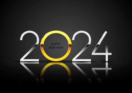Elegant silver and gold Happy New Year background design