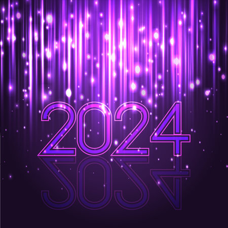 Happy New Year background with a glowing lights designのイラスト素材