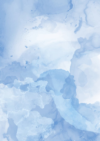 Hand painted abstract blue watercolour backgroundのイラスト素材