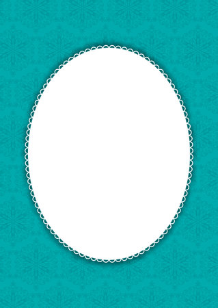 Decorative border on patterned teal backgroundのイラスト素材