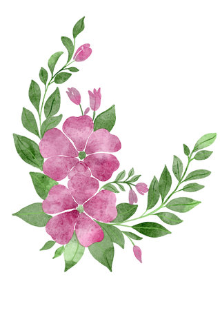 Elegant hand painted watercolour floral designのイラスト素材