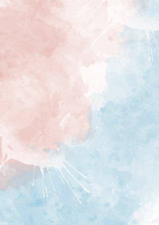 Abstract hand painted pastel coloured watercolour background designのイラスト素材