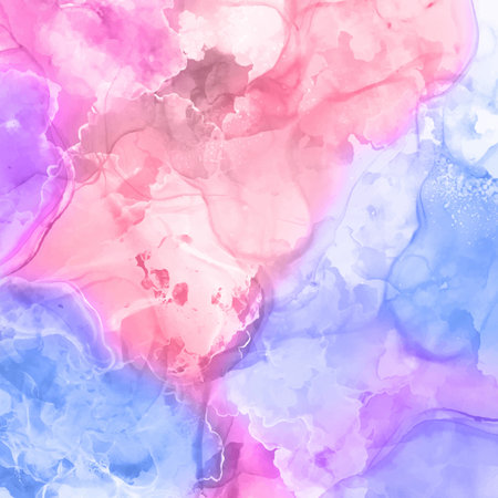 Abstract pastel pink and purple hand painted alcohol ink backgroundのイラスト素材