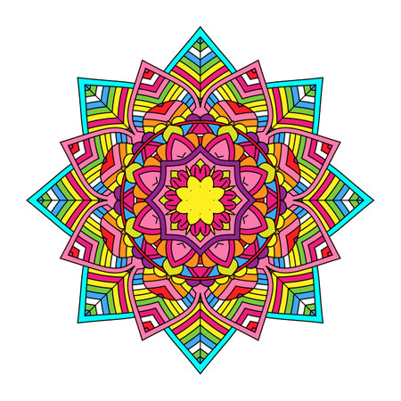 Decorative colourful mandala design backgroundのイラスト素材