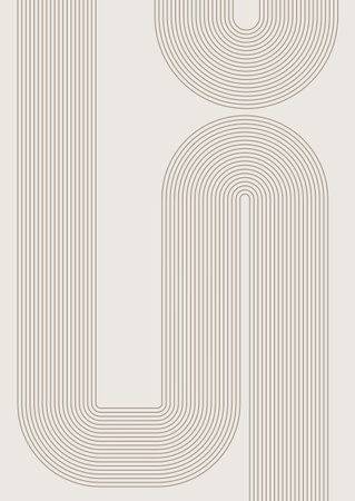 Abstract retro scandinavian style geometric line art design