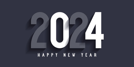 Abstract minimal modern Happy New Year banner design