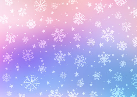 Pastel coloured Christmas background with a snowflakes designのイラスト素材