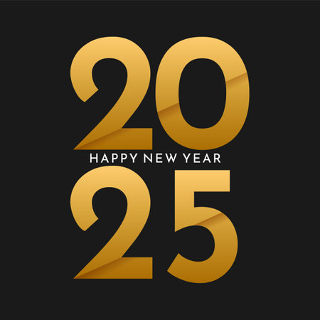 Gold and black Happy New Year background designのイラスト素材