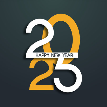 Happy New Year background with abstract minimal numbers designのイラスト素材