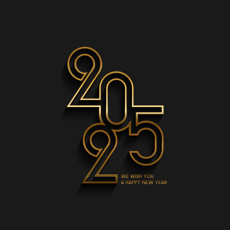 Elegant gold and black Happy New Year background design