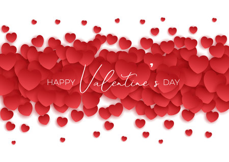 Happy Valentines Day background with a red hearts designのイラスト素材