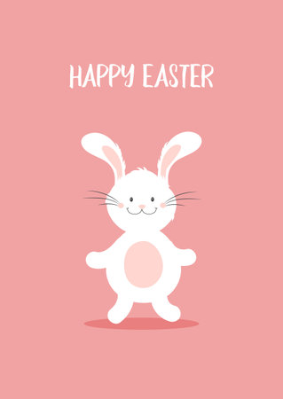 Easter card background with a cute Easter bunny designのイラスト素材