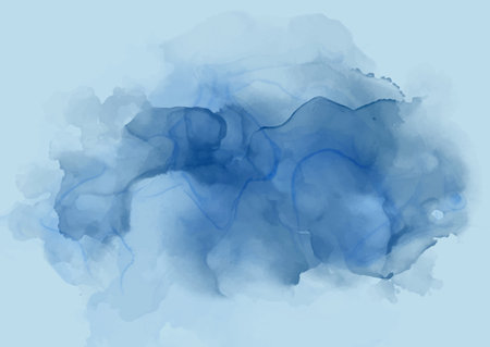 Hand painted abstract alcohol ink background in shades of blueのイラスト素材
