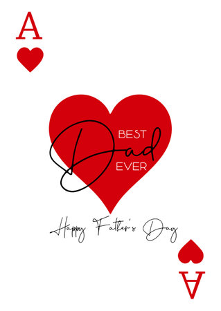 Happy Fathers Day background on an Ace of Hearts card designのイラスト素材