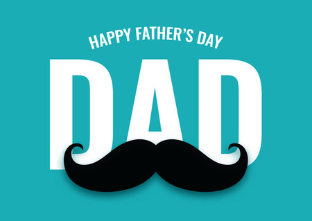 Happy Fathers Day background with a minimal black moustache designのイラスト素材