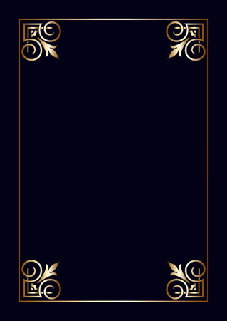 Decorative background with an elegant gold frame designのイラスト素材