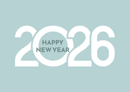 Happy New Year background with a simple modern text designのイラスト素材