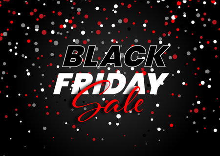 Black Friday Sale background with a confetti designのイラスト素材