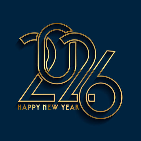 Elegant Happy New Year background with a modern abstract number designのイラスト素材