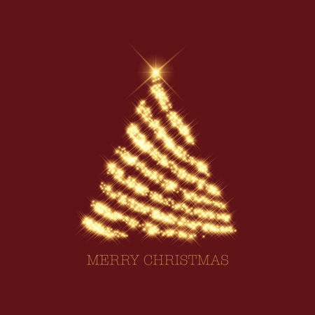 Christmas background with a gold sparkling tree designのイラスト素材