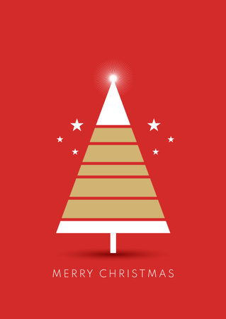 Abstract Christmas background with a retro minimal tree designのイラスト素材