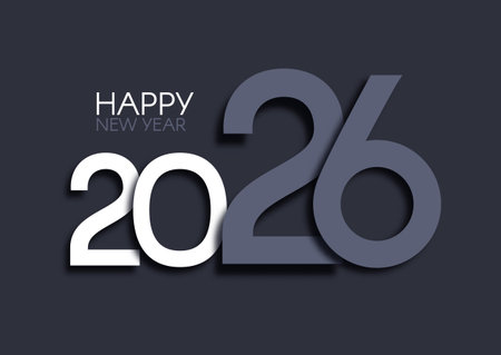 Happy New Year background with a minimal modern text designのイラスト素材